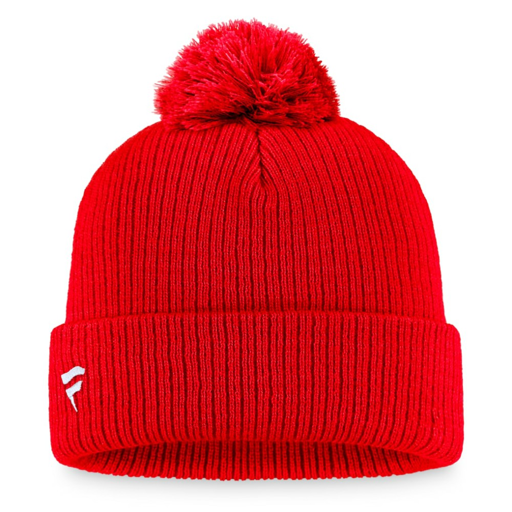 Detroit Red Wings Fanatics Primary Logo Cuffed Knit Hat with Pom