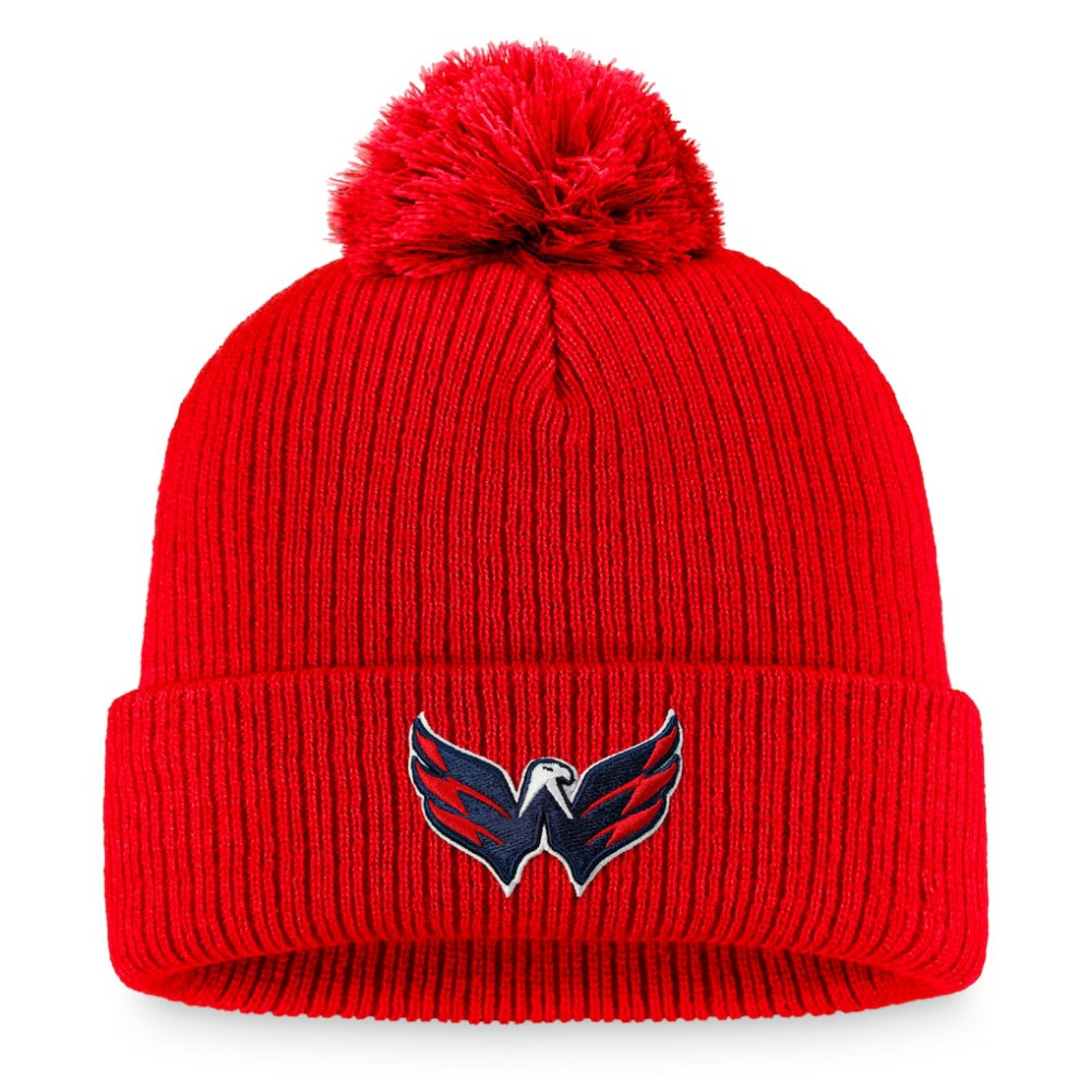 Washington Capitals Fanatics Primary Logo Cuffed Knit Hat with Pom