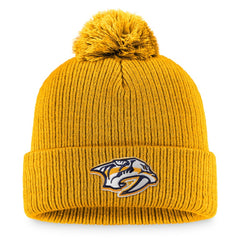 Nashville Predators Fanatics Primary Logo Cuffed Knit Hat with Pom
