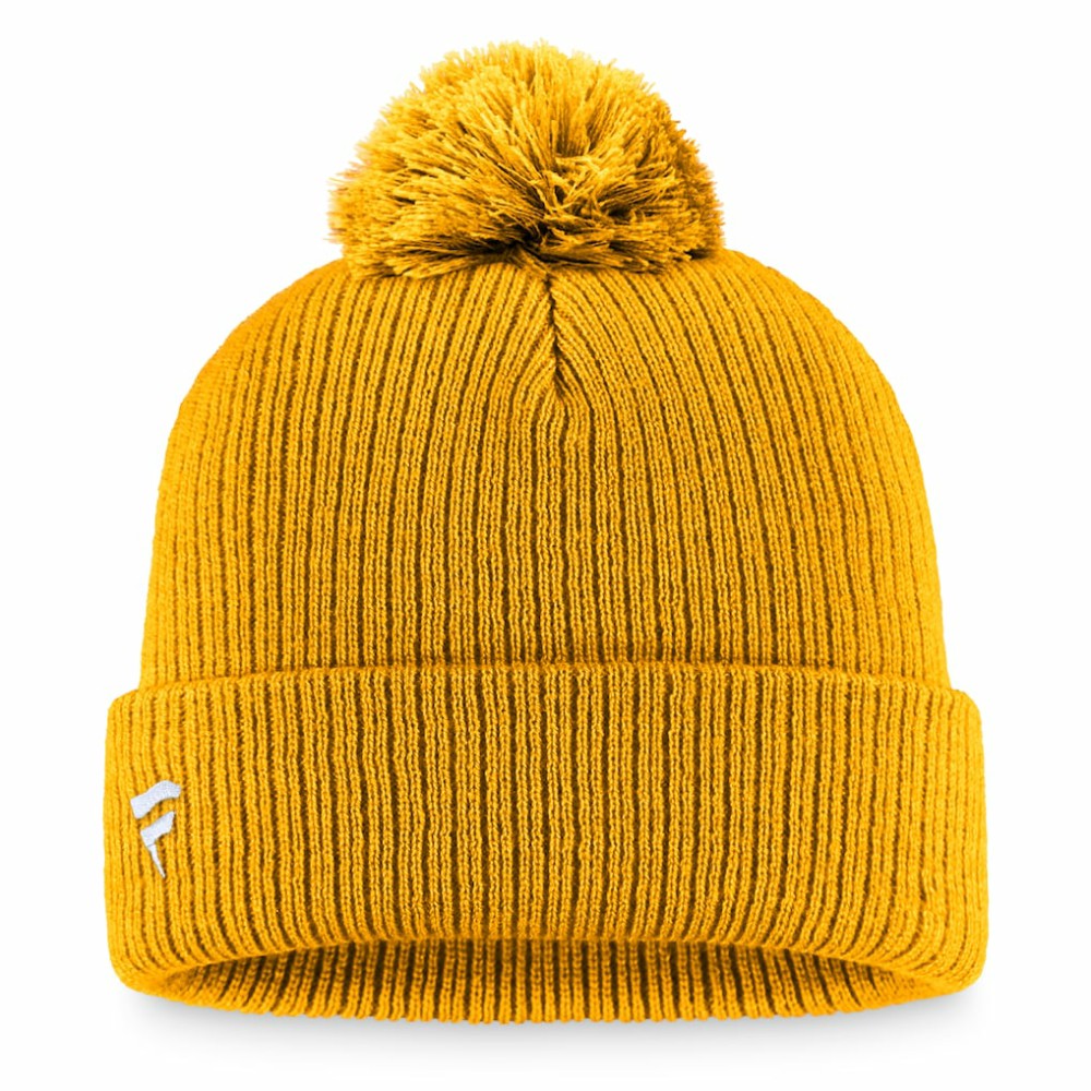 Nashville Predators Fanatics Primary Logo Cuffed Knit Hat with Pom