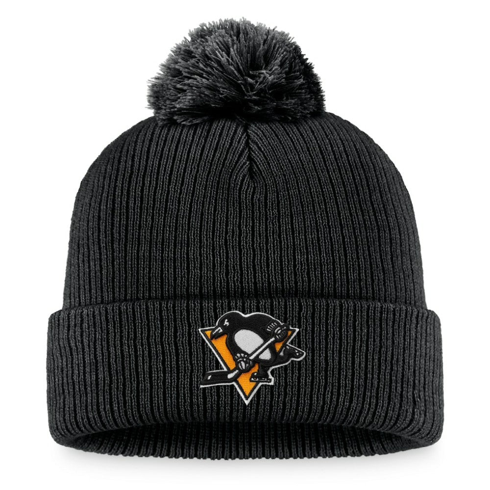 Pittsburgh Penguins Fanatics Primary Logo Cuffed Knit Hat with Pom