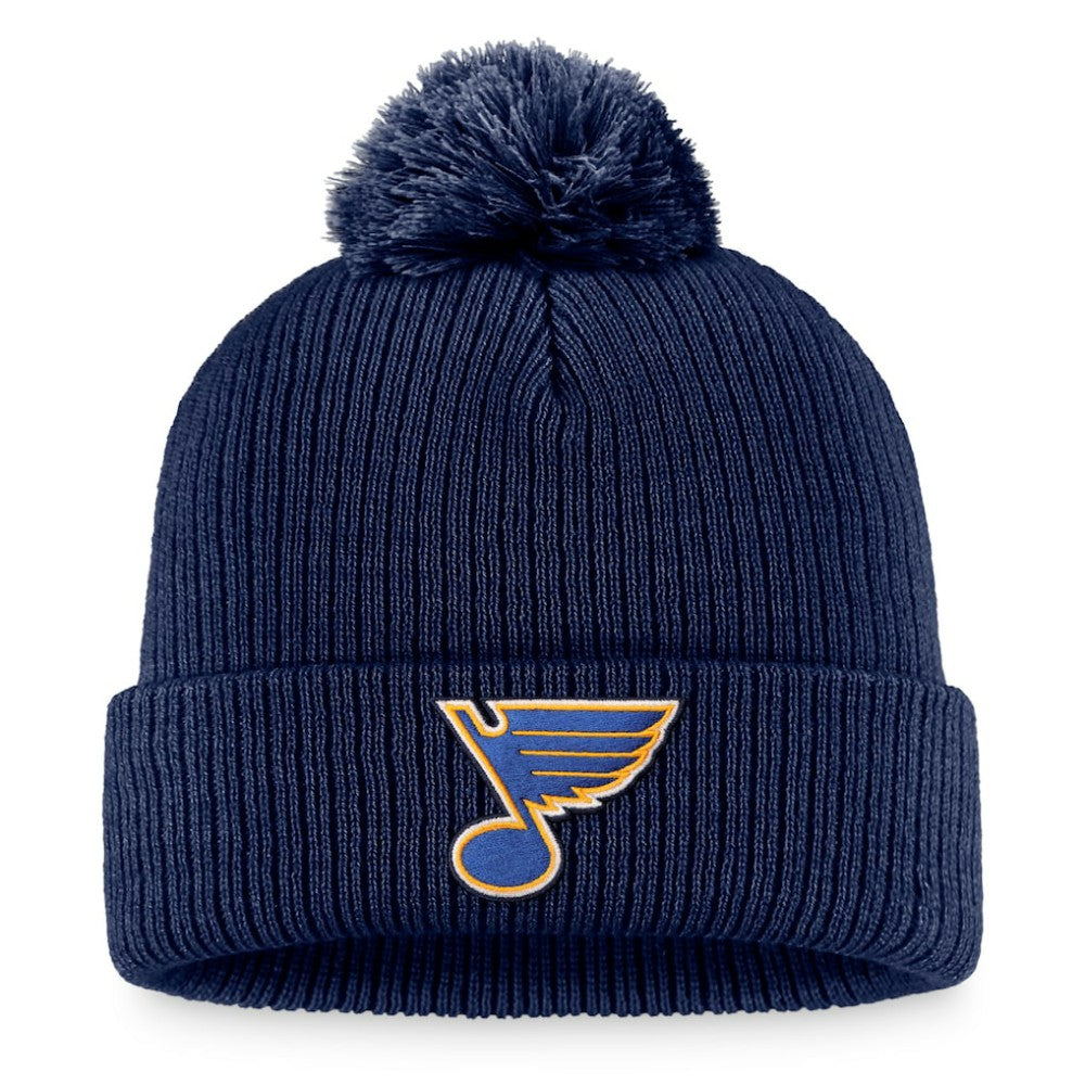 St. Louis Blues Fanatics Primary Logo Cuffed Knit Hat with Pom