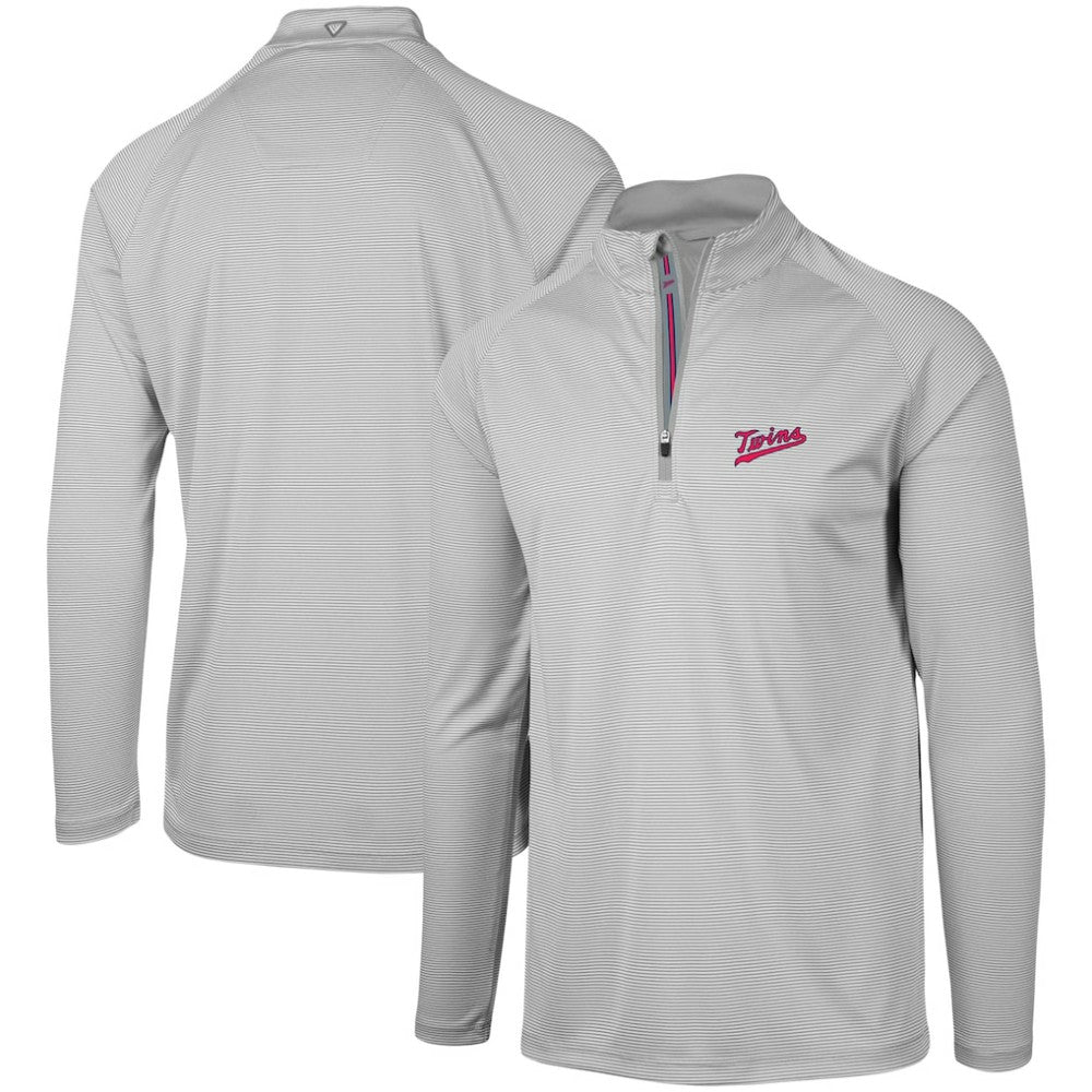 Minnesota Twins Levelwear Orion Historic Logo Raglan Quarter-Zip Jacket - Gray