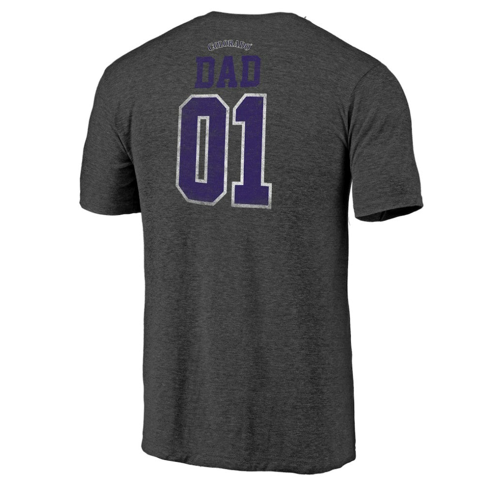 Colorado Rockies Father's Day Greatest Dad Tri-Blend T-Shirt - Black