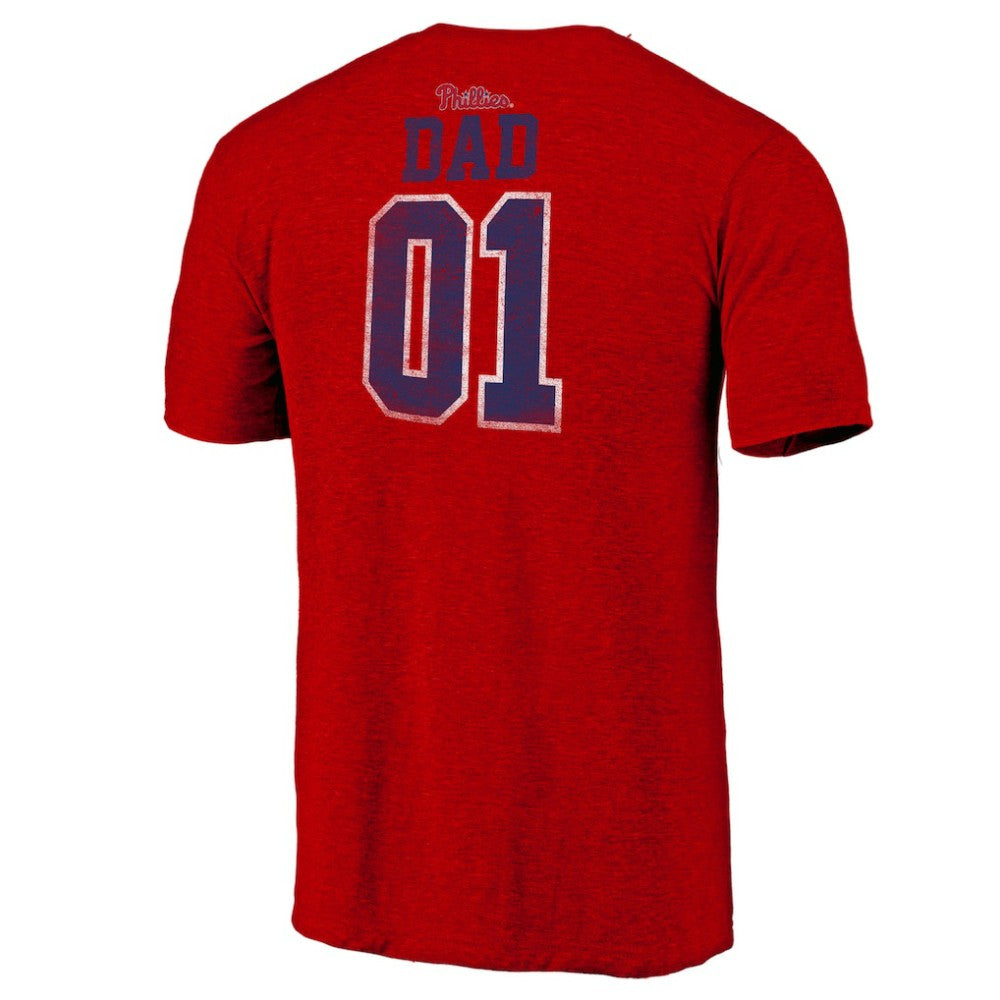 Philadelphia Phillies Father's Day Greatest Dad Tri-Blend T-Shirt - Red