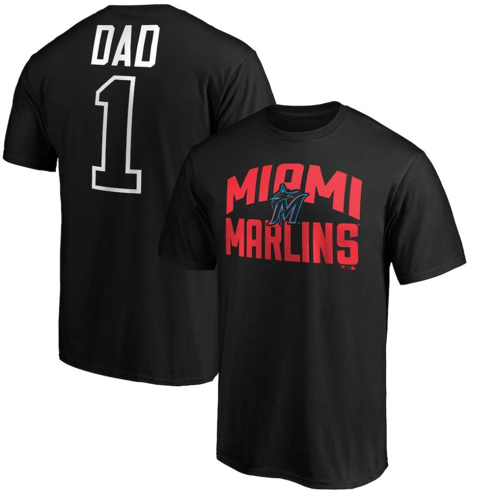 Miami Marlins Father's Day #1 Dad T-Shirt - Black
