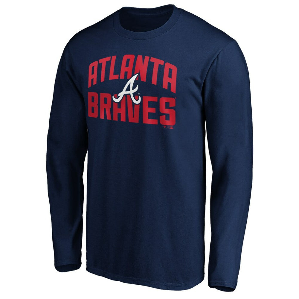 Atlanta Braves Father's Day #1 Dad Long Sleeve T-Shirt - Navy