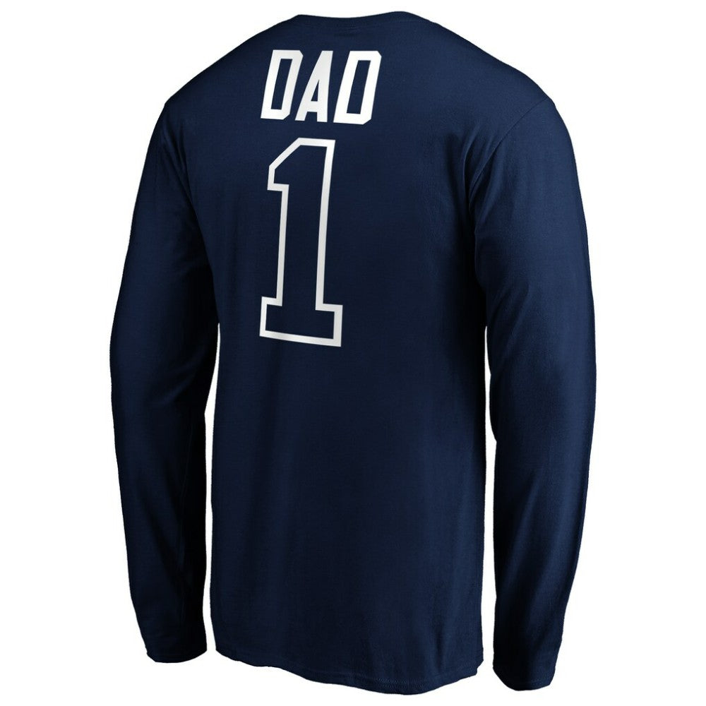Atlanta Braves Father's Day #1 Dad Long Sleeve T-Shirt - Navy