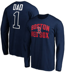 Boston Red Sox Father's Day #1 Dad Long Sleeve T-Shirt - Navy