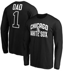 Chicago White Sox Father's Day #1 Dad Long Sleeve T-Shirt - Black