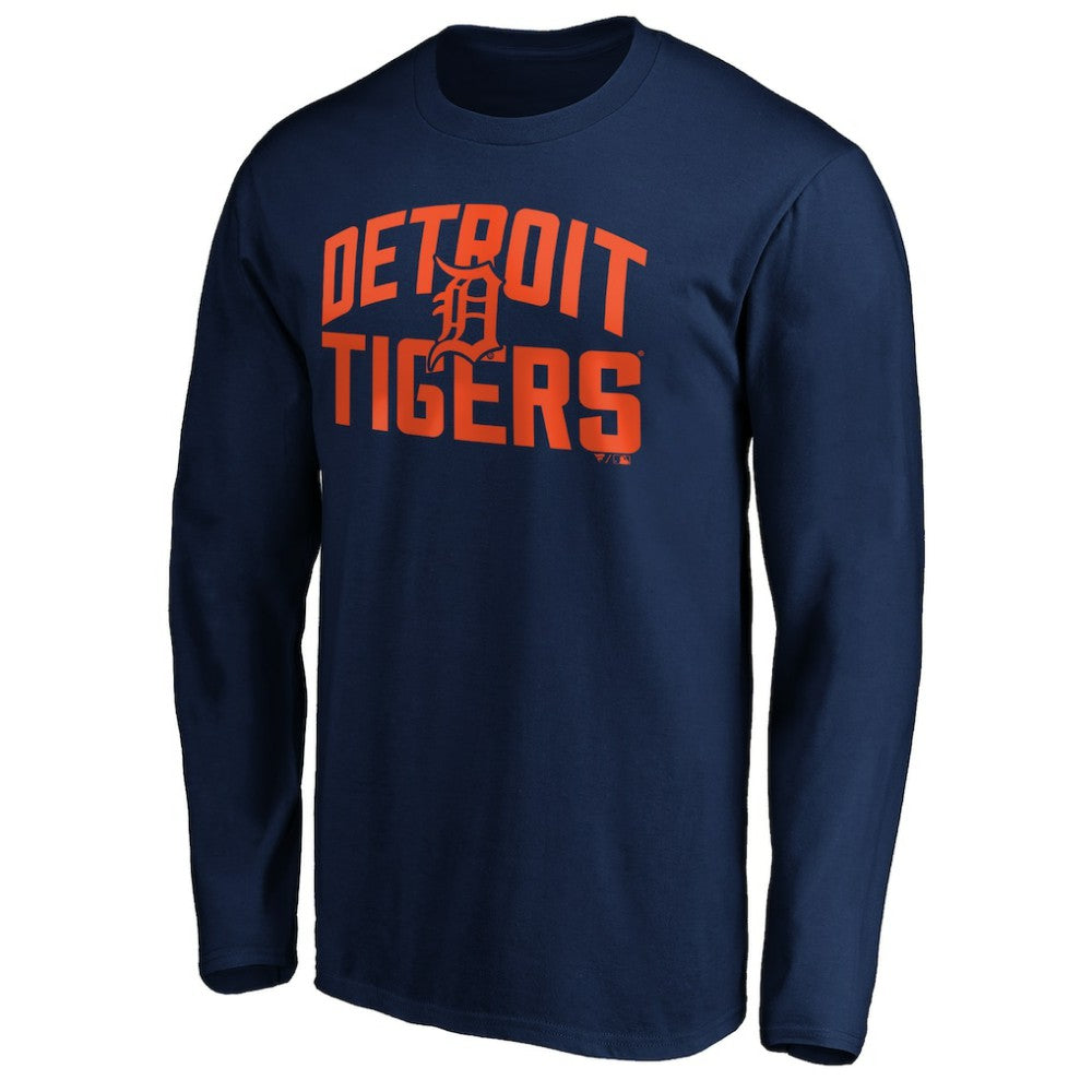 Detroit Tigers Father's Day #1 Dad Long Sleeve T-Shirt - Navy