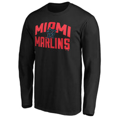 Miami Marlins Father's Day #1 Dad Long Sleeve T-Shirt - Black
