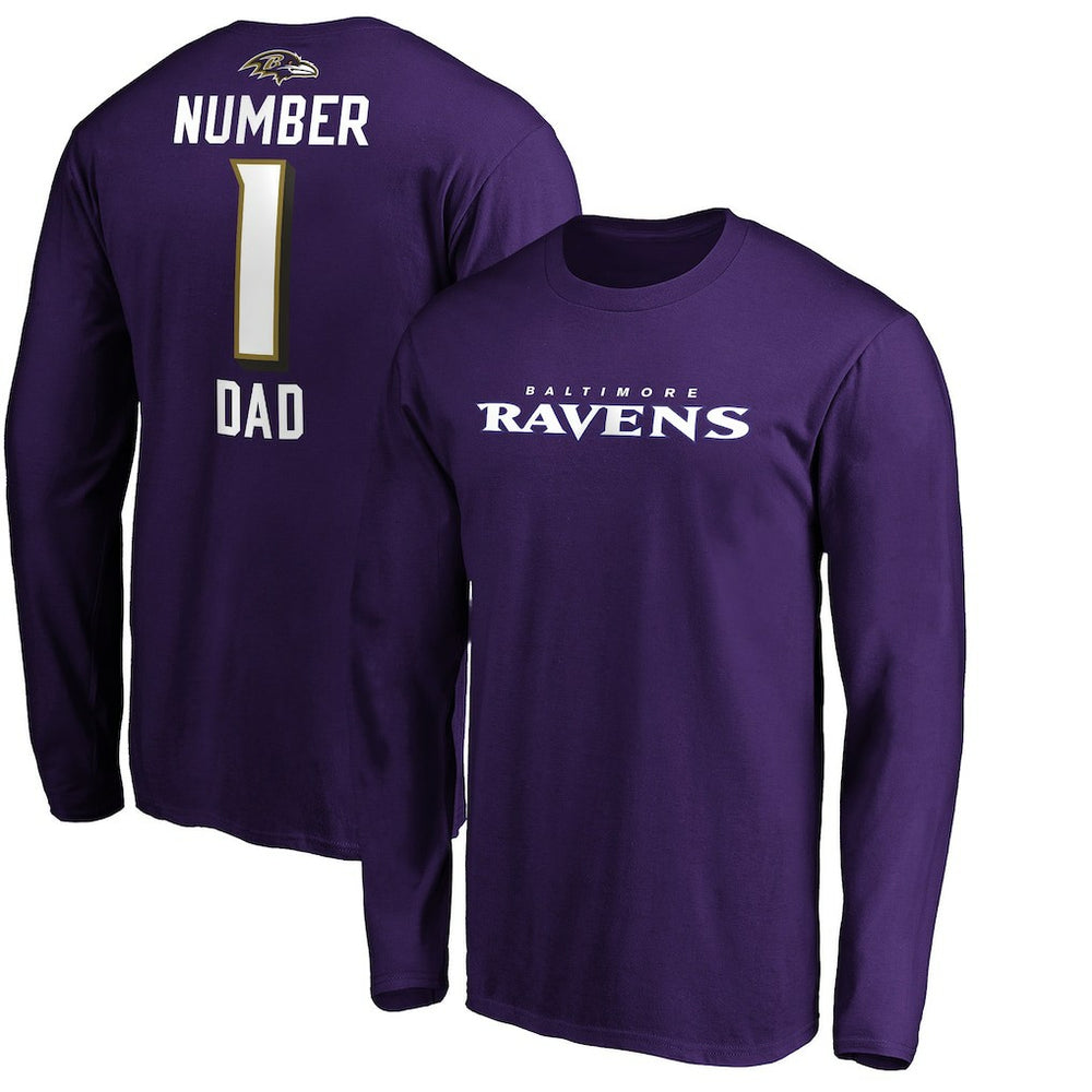 NFL Baltimore Ravens #1 Dad Long Sleeve Team Logo T-Shirt