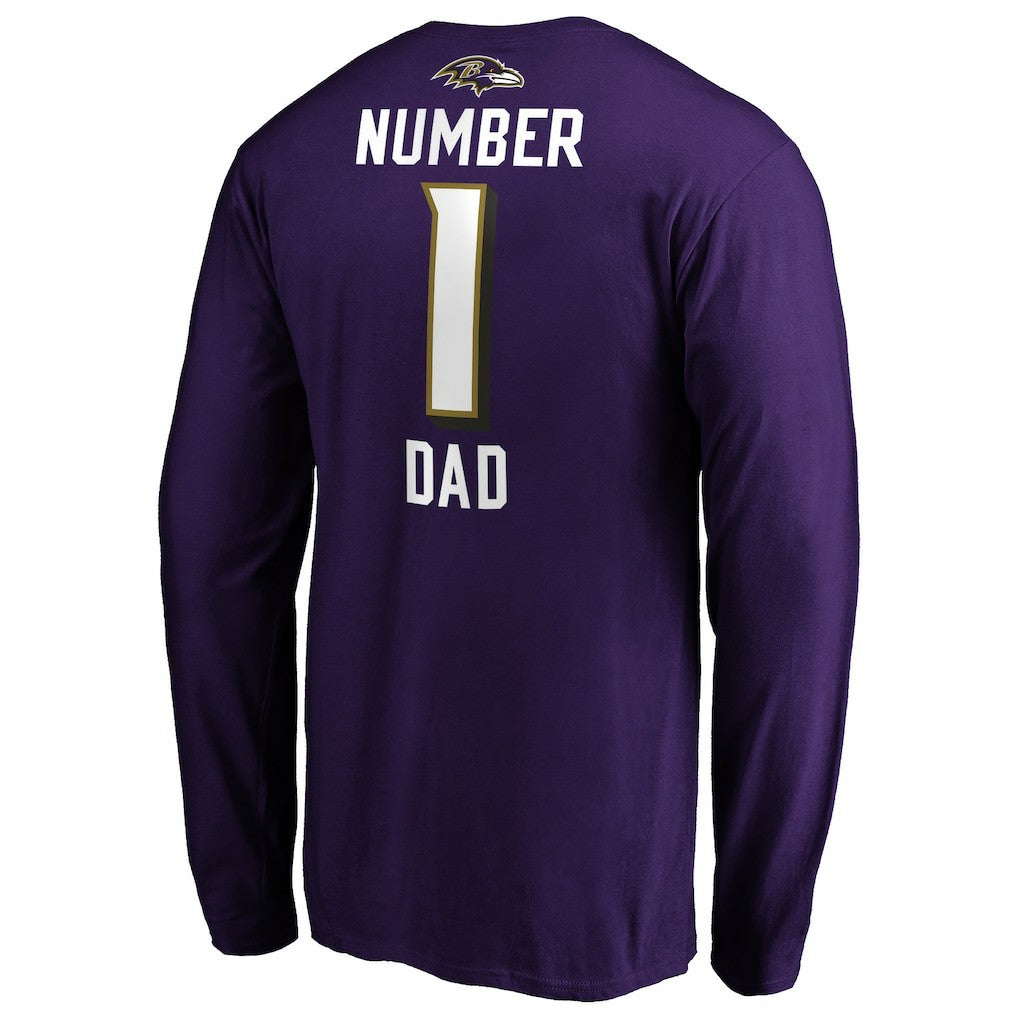 NFL Baltimore Ravens #1 Dad Long Sleeve Team Logo T-Shirt