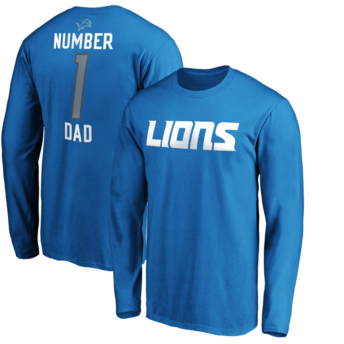 NFL Detroit Lions #1 Dad Long Sleeve Team Logo T-Shirt
