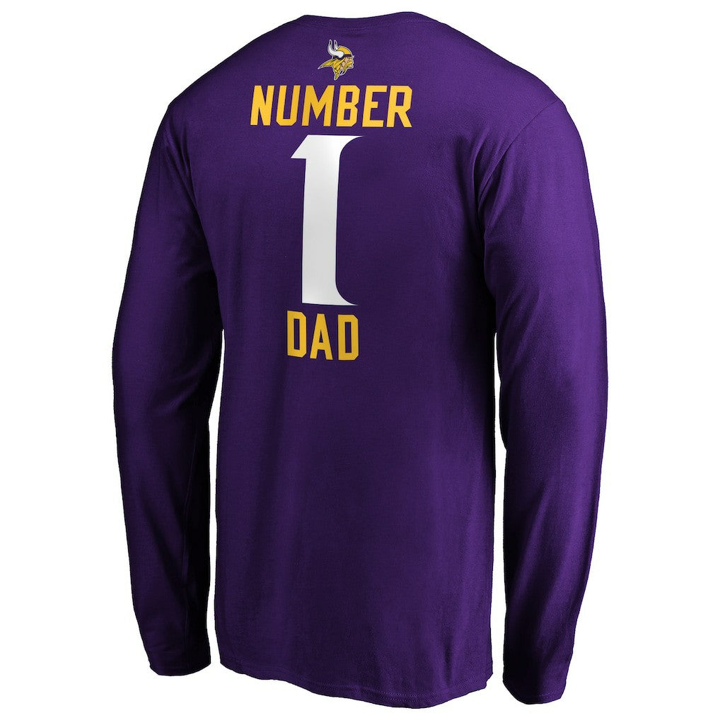 NFL Minnesota Vikings #1 Dad Long Sleeve Team Logo T-Shirt