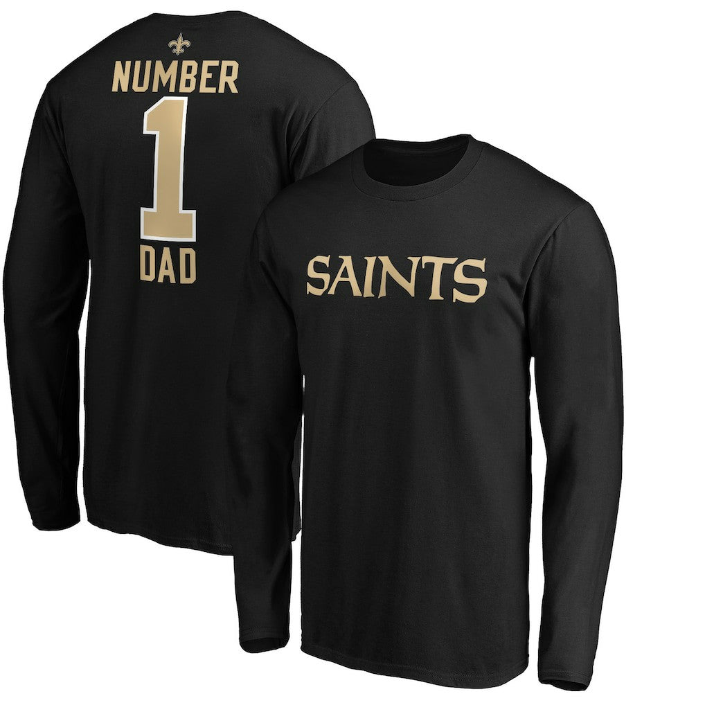 NFL New Orleans Saints #1 Dad Long Sleeve Team Logo T-Shirt