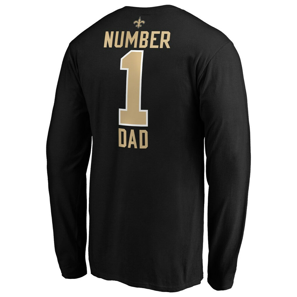 NFL New Orleans Saints #1 Dad Long Sleeve Team Logo T-Shirt