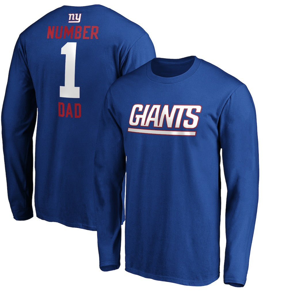 NFL New York Giants #1 Dad Long Sleeve Team Logo T-Shirt
