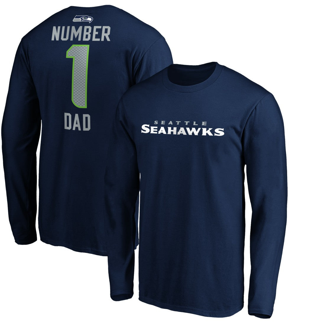 NFL Seattle Seahawks #1 Dad Long Sleeve Team Logo T-Shirt