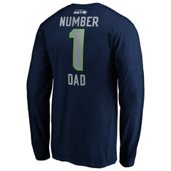 NFL Seattle Seahawks #1 Dad Long Sleeve Team Logo T-Shirt