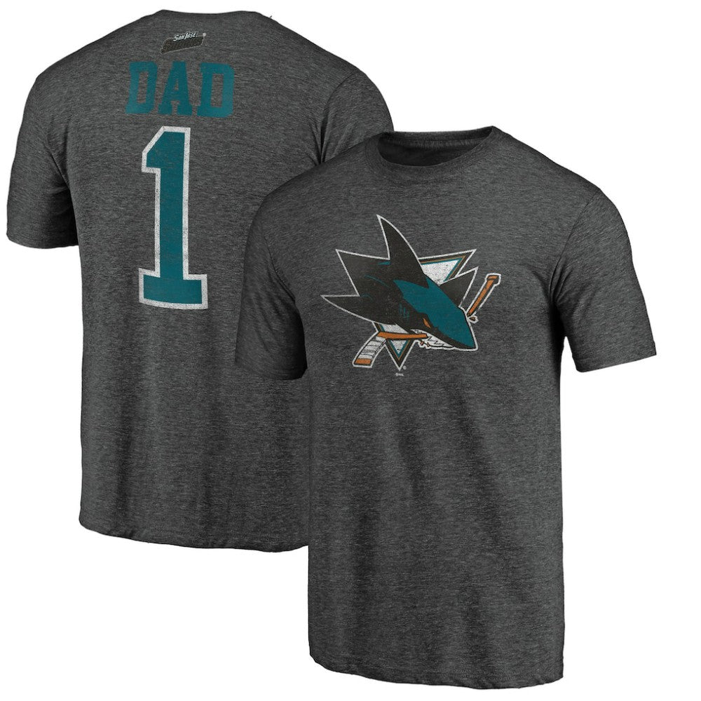 San Jose Sharks Greatest Dad Tri-Blend T-Shirt