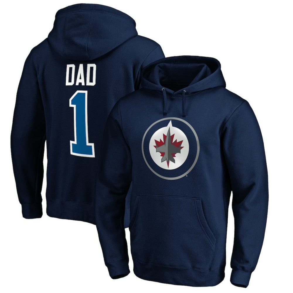 Winnipeg Jets #1 Dad Pullover Hoodie