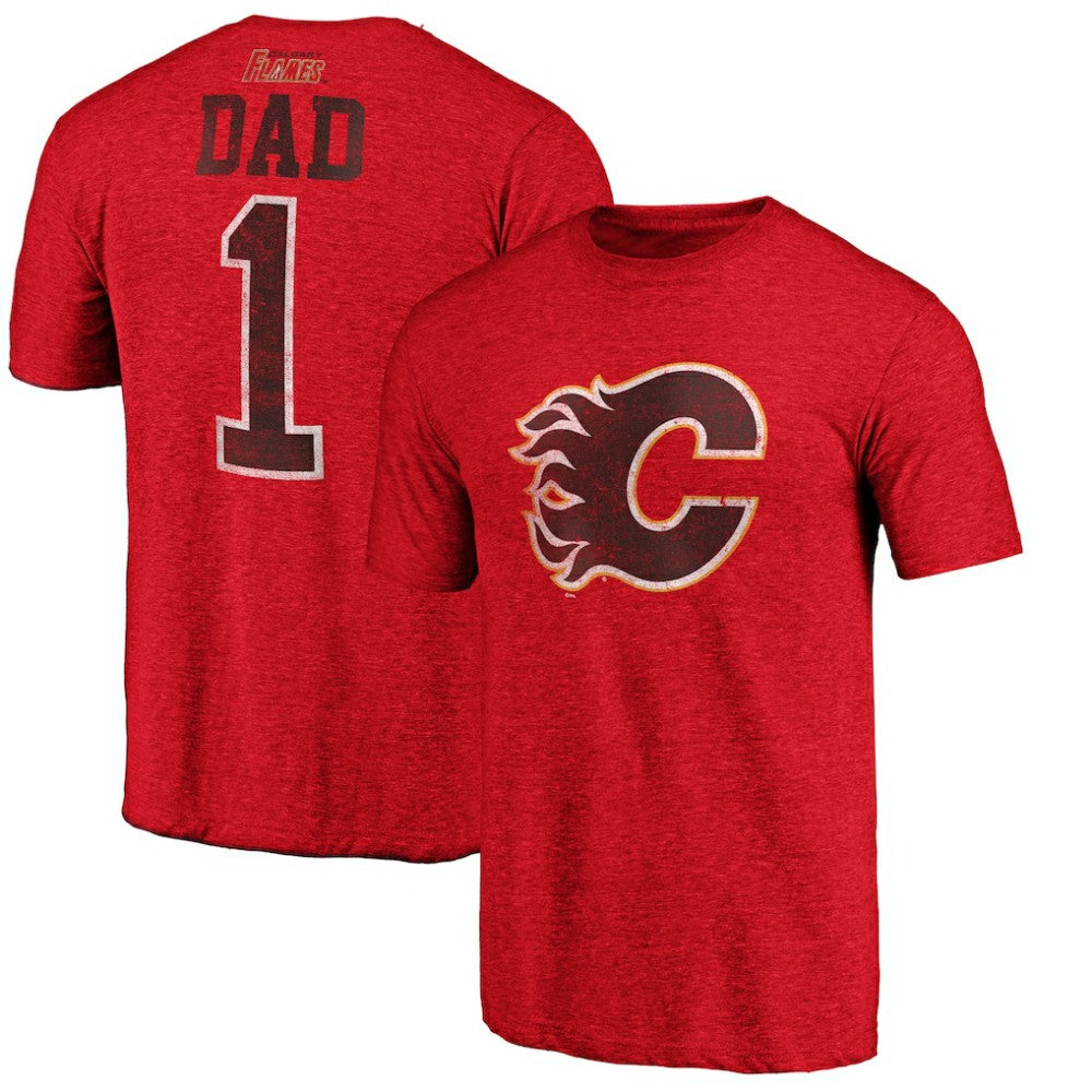 Calgary Flames Greatest Dad Tri-Blend T-Shirt