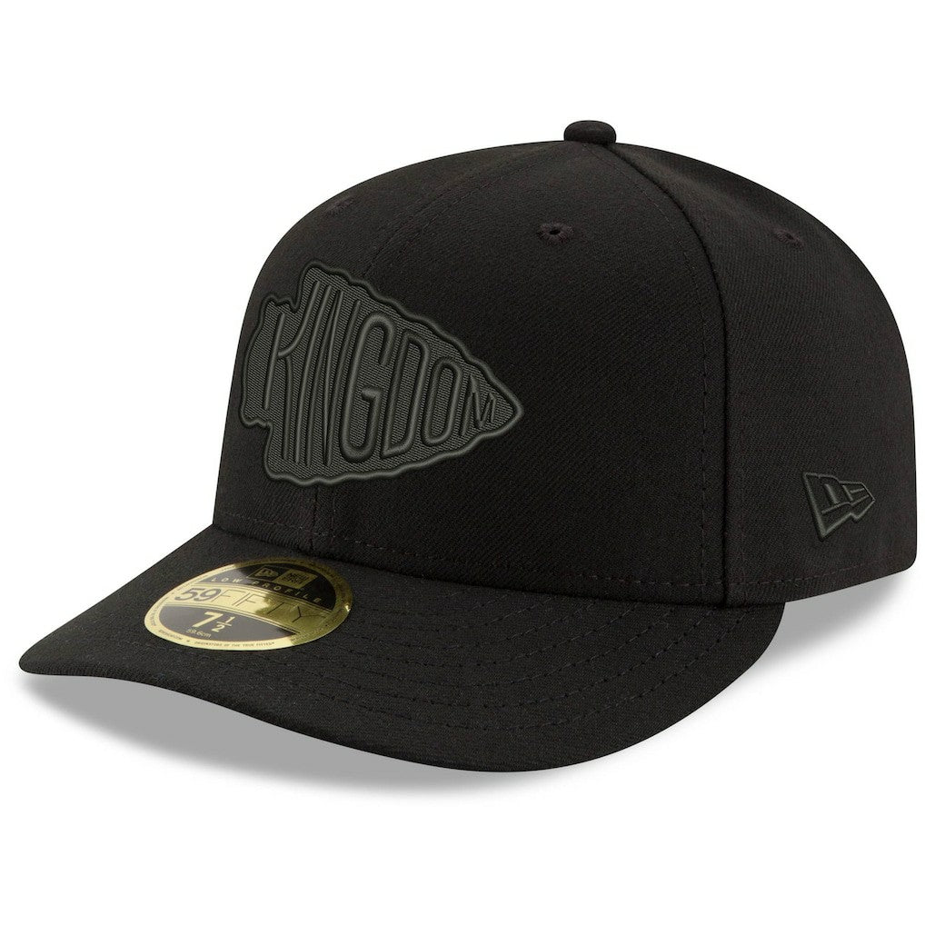 NFL Kansas City Chiefs Alternate Logo Black on Black Low Profile 59FIFTY II Fitted Hat