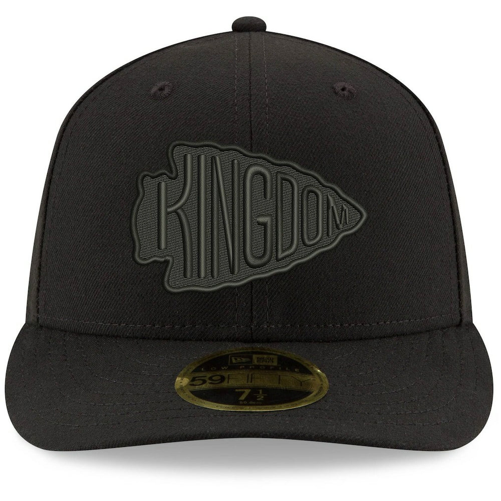 NFL Kansas City Chiefs Alternate Logo Black on Black Low Profile 59FIFTY II Fitted Hat