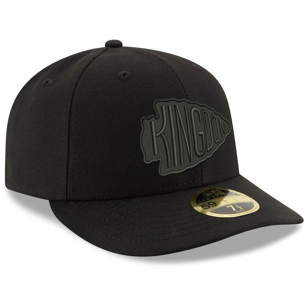 NFL Kansas City Chiefs Alternate Logo Black on Black Low Profile 59FIFTY II Fitted Hat