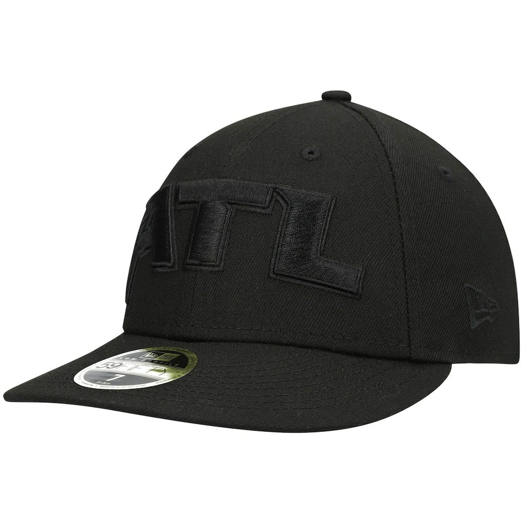 NFL Atlanta Falcons Alternate Logo Black on Black Low Profile 59FIFTY II Fitted Hat