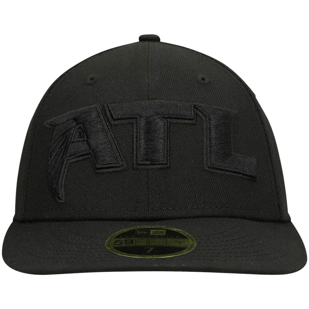 NFL Atlanta Falcons Alternate Logo Black on Black Low Profile 59FIFTY II Fitted Hat