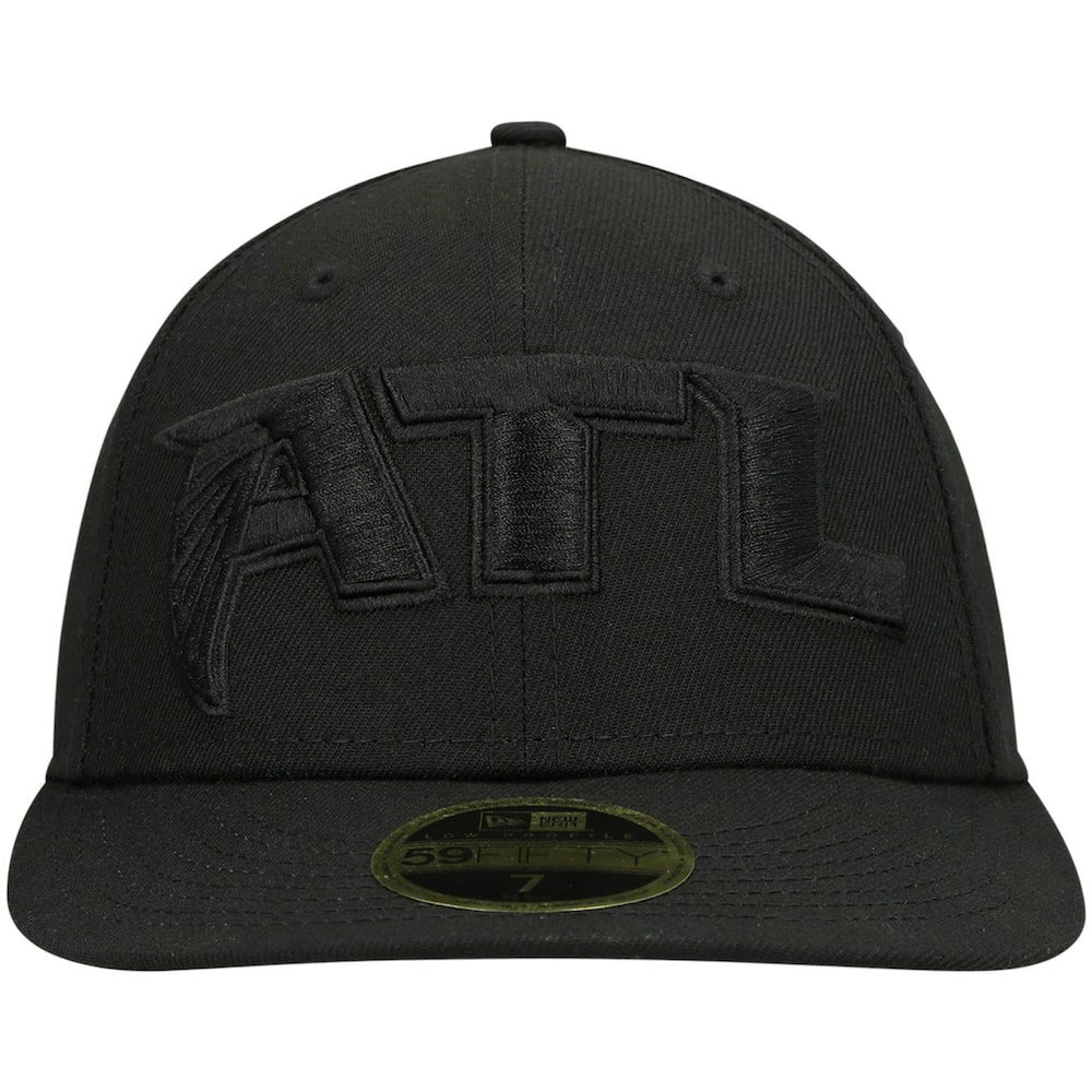 NFL Atlanta Falcons Alternate Logo Black on Black Low Profile 59FIFTY II Fitted Hat