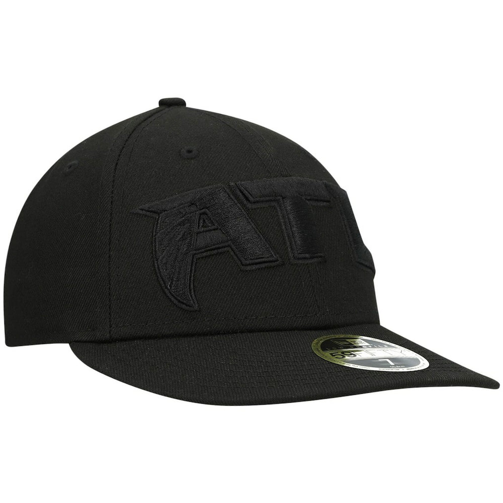 NFL Atlanta Falcons Alternate Logo Black on Black Low Profile 59FIFTY II Fitted Hat