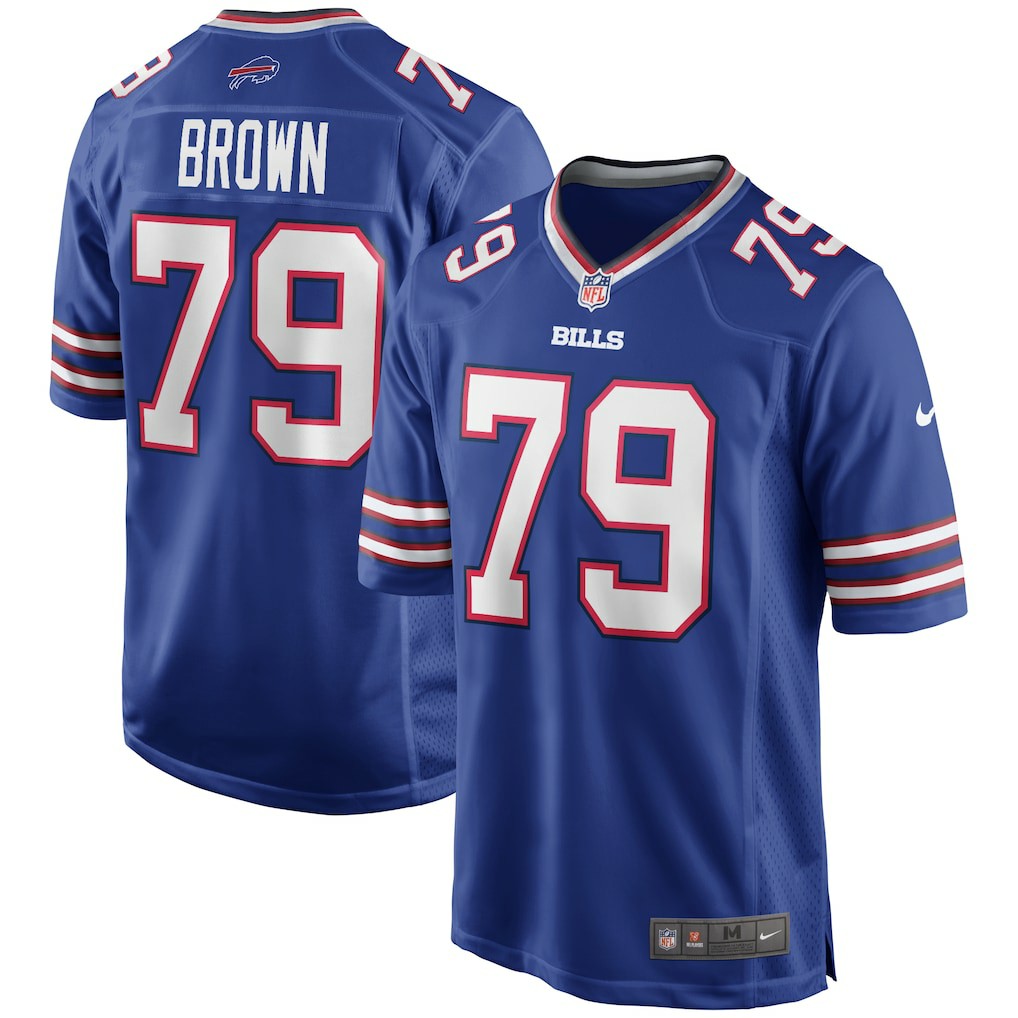 NFL Buffalo Bills Ruben Brown  Game Retired Player Jersey