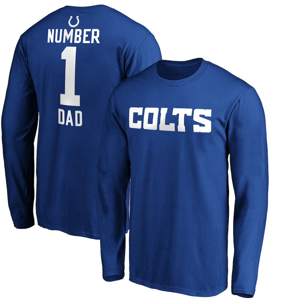 NFL Indianapolis Colts #1 Dad Long Sleeve Team Logo T-Shirt