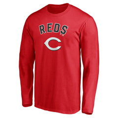 Cincinnati Reds Personalized Winning Streak Name & Number Long Sleeve T-Shirt - Red