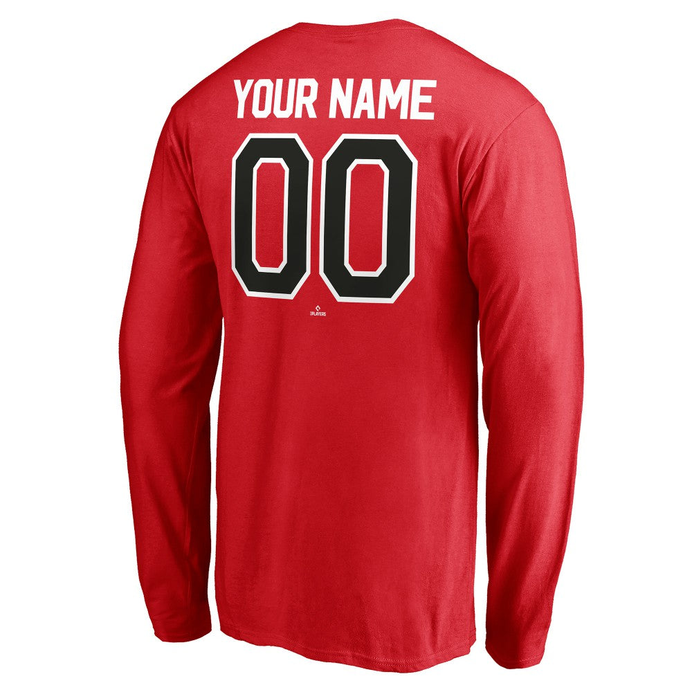 Cincinnati Reds Personalized Winning Streak Name & Number Long Sleeve T-Shirt - Red