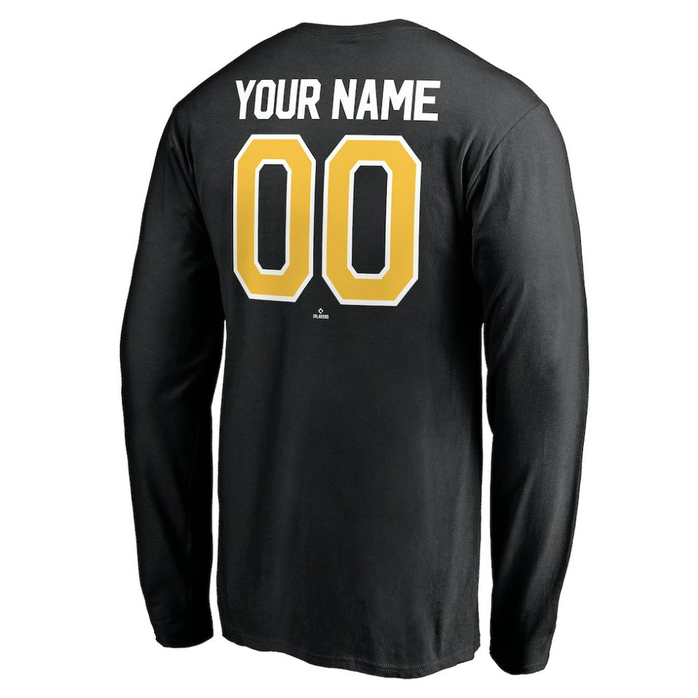Pittsburgh Pirates Personalized Winning Streak Name & Number Long Sleeve T-Shirt - Black