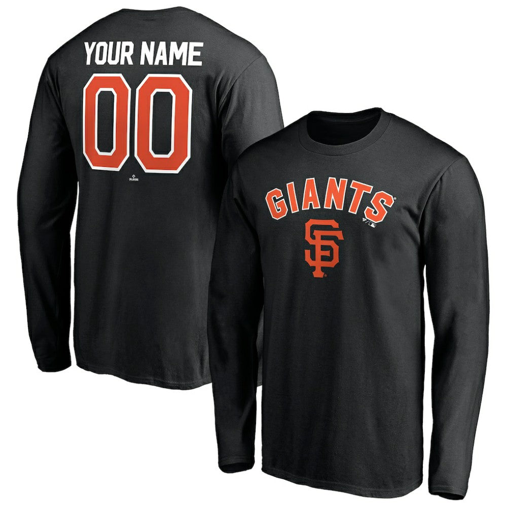San Francisco Giants Personalized Winning Streak Name & Number Long Sleeve T-Shirt - Black