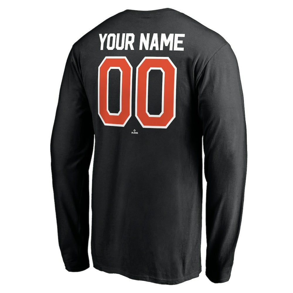 San Francisco Giants Personalized Winning Streak Name & Number Long Sleeve T-Shirt - Black