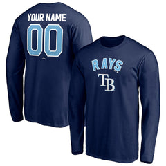 Tampa Bay Rays Personalized Winning Streak Name & Number Long Sleeve T-Shirt - Navy