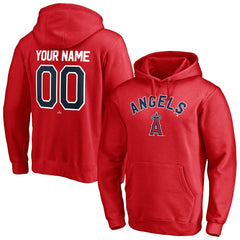 Los Angeles Angels Personalized Winning Streak Name & Number Pullover Hoodie - Red