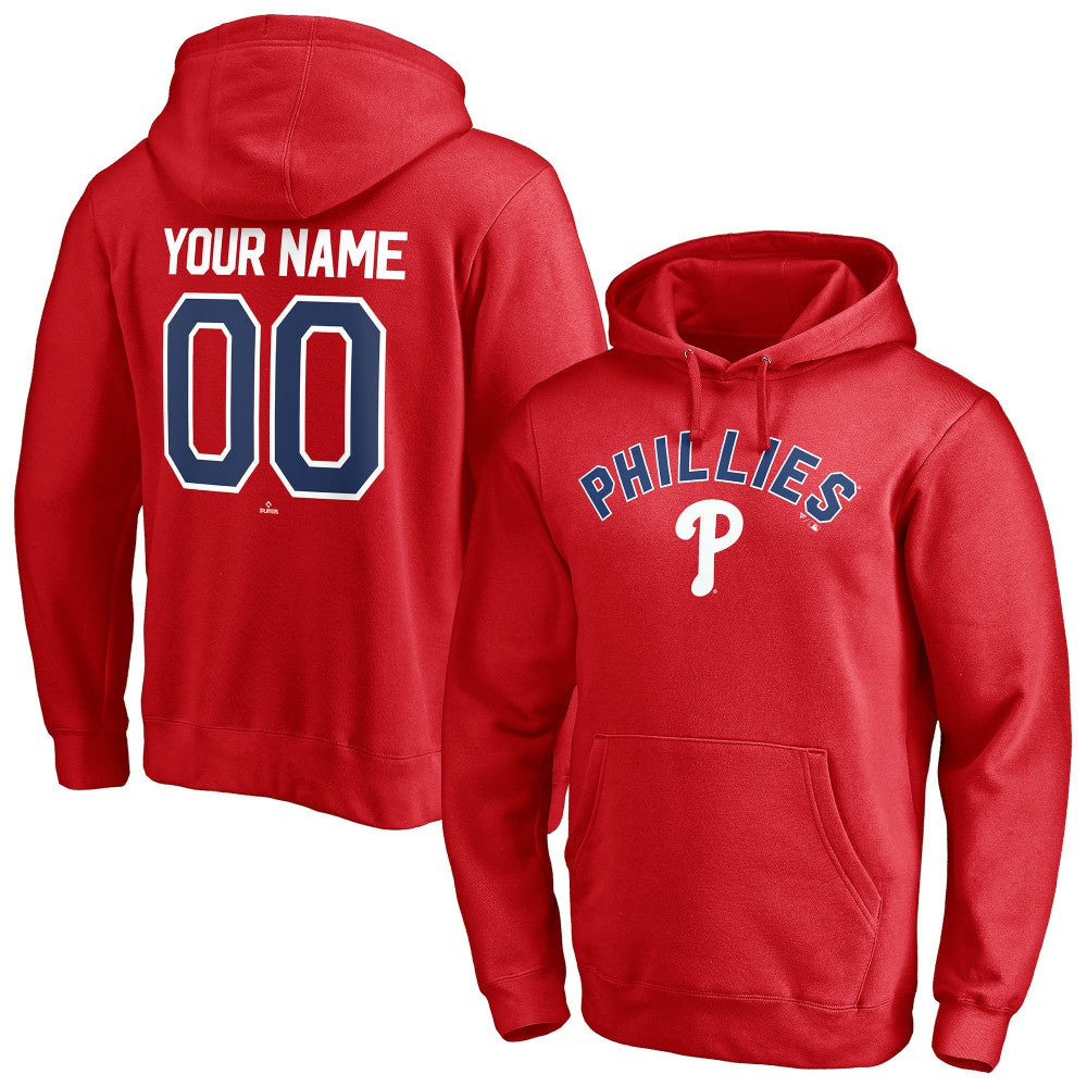 Philadelphia Phillies Personalized Winning Streak Name & Number Pullover Hoodie - Red