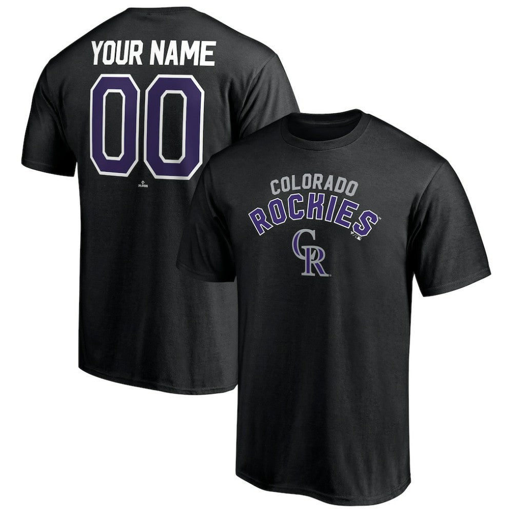 Colorado Rockies Personalized Team Winning Streak Name & Number T-Shirt - Black