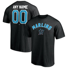 Miami Marlins Personalized Team Winning Streak Name & Number T-Shirt - Black