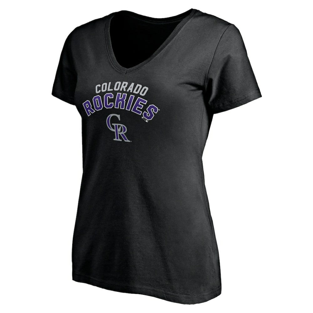 Colorado Rockies Women's Personalized Winning Streak Name & Number V-Neck T-Shirt - Black