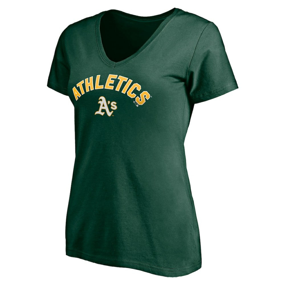 Athletics Women's Personalized Winning Streak Name & Number V-Neck T-Shirt - Green