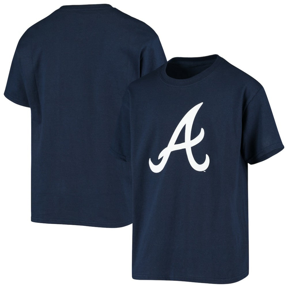 Atlanta Braves Stitches Youth Team Logo T-Shirt - Navy